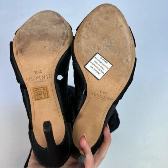 Alexandre Birman Black Satin Layla Ankle Booties EU 38.5 High Heeled Stiletto - Picture 10 of 14